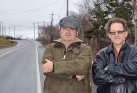 South Bar residents Rod Gale, left, and Phil Wilcox are hoping a Change.org petition will further urge CBRM and transit officials to consider a bus route through their community. IAN NATHANSON/CAPE BRETON POST