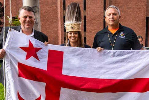To celebrate Treaty Day and mark the beginning of Mi’kmaq History Month, the chiefs of the Mi’kmaq First Nations joined P.E.I. Premier Dennis King Oct. 1 at the provincial administration building courtyard in Charlottetown to raise the Mi’kmaq Grand Council flag, which will fly during October.