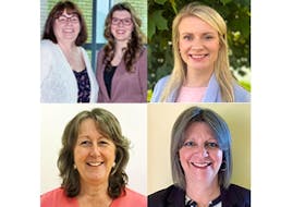 Five N.L. teachers who have received the 2023 Prime Minister's Awards include Margaret Reha-Taylor and Jill Rose, top left, and Heidi Kavanagh. Bottom from left are Lisa Watts Cobb and Roxanne Penney. - Contributed