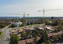 Cranes at a large Dunbrack Street apartment construction project in Halifax on Sept. 26, 2023, - Tim Krochak