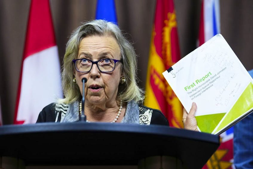  Green Party Leader Elizabeth May speaks at a news conference on Parliament Hill in August.