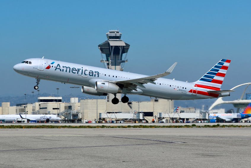 An American Airlines Airbus A321-200 plane takes off from Los Angeles International airport (LAX) in Los Angeles, California, U.S. March 28, 2018.