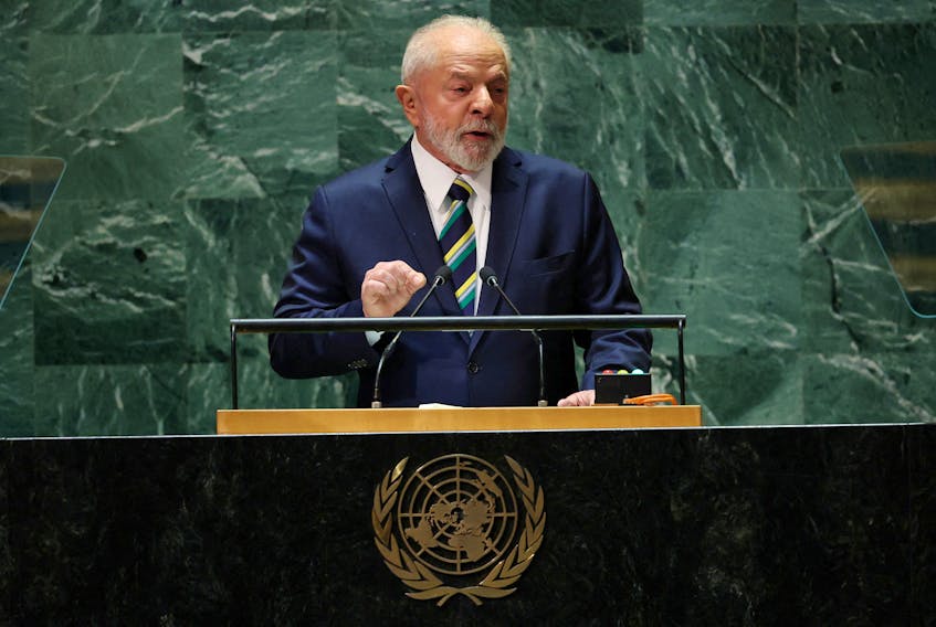 Brazil's President Luiz Inacio Lula da Silva addresses the U.N. General Assembly in New York City, U.S., September 19, 2023. 