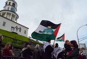 A demonstration in support of Palestine was held at Citadel Hill on Sunday.