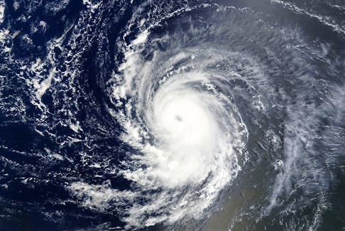 Satellite imagery of hurricane Lee on Sept. 7, 2023. The hurricane rapidly intensified from a category one hurricane to category five hurricane in just over 24 hours.