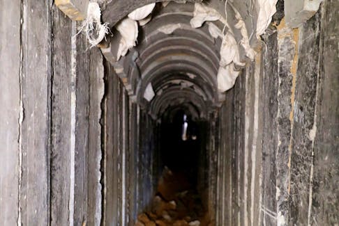 A general view shows the interiors of what the Israeli military say is a cross-border attack tunnel dug from Gaza to Israel, on the Israeli side of the Gaza Strip border near Kissufim January 18, 2018.