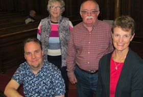 Members of the Cantabile Singers – from left, conductor Chris Bowman, Susan Carter, Kent Loughead, and Helen Bell. The singers will be performing at the First United Church in Truro on Oct. 28. Contributed