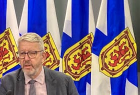 Housing Minister John Lohr announces a five-year housing plan at One Government Place in Halifax on Monday, Oct. 23, 2023. - Francis Campbell