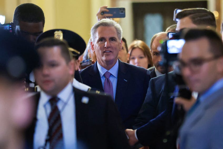 (Reuters) - A small group of rebellious Republicans in the U.S. House of Representatives succeeded in ousting their leader, Speaker Kevin McCarthy, on Tuesday in a historic first. It was unclear who