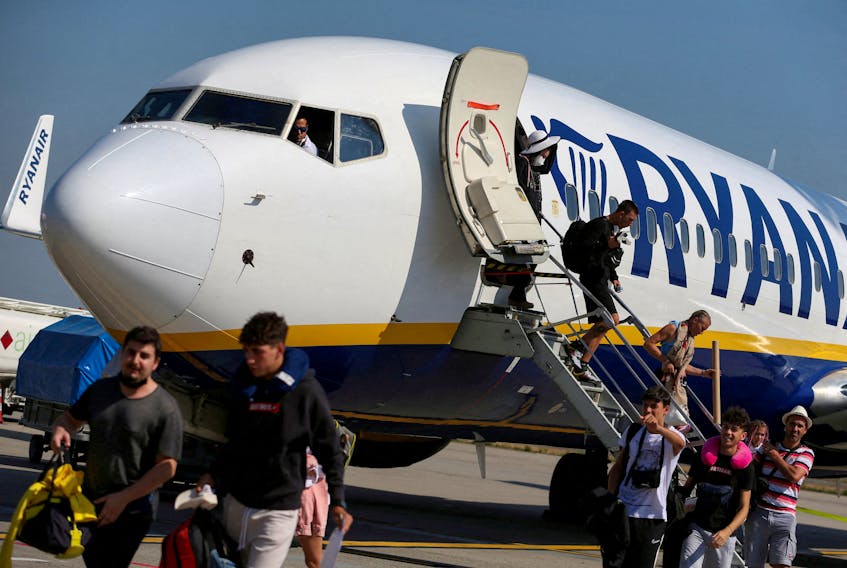 DUBLIN (Reuters) - Ryanair flew 9% more passengers in September than in the same month last year, Europe's largest airline by passenger numbers said on Tuesday. The Irish airline said it flew 17.4