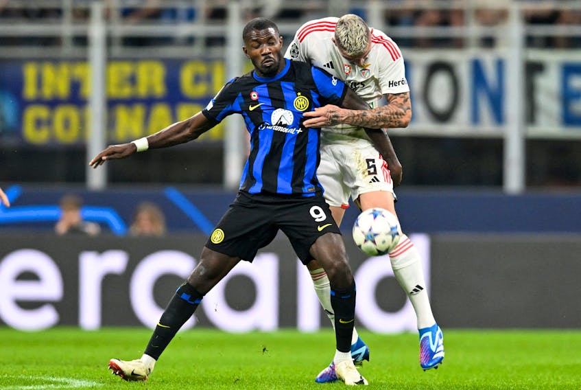 MILAN (Reuters) - Inter Milan beat Benfica 1-0 in their Champions League Group D match at the San Siro on Tuesday thanks to a brilliant goal from Marcus Thuram. The Serie A leaders, runners-up in the