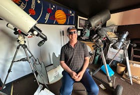 Amateur astronomer Tim Doucette at his Deep Sky Eye Observatory in Quinan, Yarmouth County. TINA COMEAU PHOTO