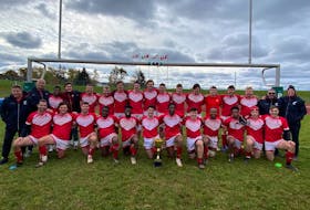 The Memorial Sea-Hawks men’s rugby team are Atlantic champions for the third consecutive year after they defeated Dalhousie University 57-0 in the final of the Atlantic University Rugby Championships hosted by the University of Prince Edward Island. Contributed photo