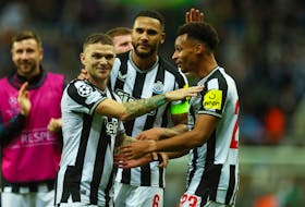 By Peter Hall NEWCASTLE, England (Reuters) - A rampant Newcastle United put in a stellar showing to secure a superb 4-1 victory over French champions Paris St Germain in their first Champions League