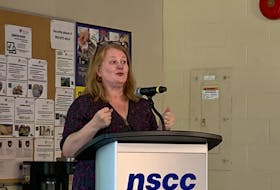 NSCC vice president Lynn Hartwell was one of the speakers during the official opening of the Centre of Rural Aging and Health (CORAH) at the Shelburne NSCC on Oct. 3. Kathy Johnson