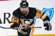  Pittsburgh Penguins’ Erik Karlsson skates during a pre-season game against the Buffalo Sabres.