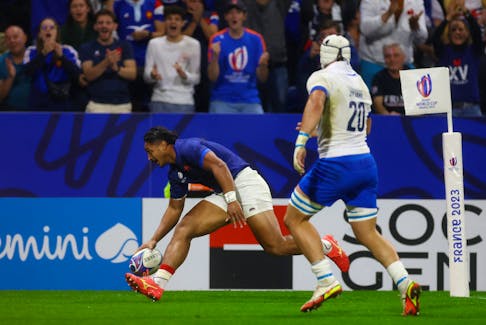By Nick Mulvenney LYON, France (Reuters) - France coach Fabien Galthie declared himself satisfied with Friday's 60-7 drubbing of Italy to move into the knockout stages as Pool A winners but said the