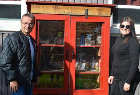 Dominion Fire Chief Murray McNeil and Lindsay McGillivary at the community's food pantry, which is attached to the volunteer fire department.
BARB SWEET/CAPE BRETON POST