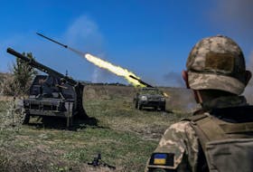 Ukrainian servicemen fire small multiple launch rocket systems towards Russian troops, amid Russia's attack on Ukraine, near a front line in Zaporizhzhia region, Ukraine in August 2023. Reuters file