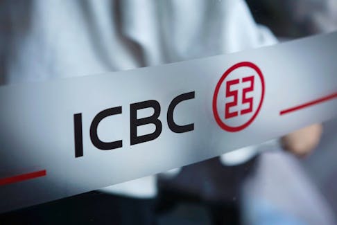 The logo of Industrial and Commercial Bank of China (ICBC) is pictured at the entrance to its branch in Beijing, China April 1, 2019. Picture taken April 1, 2019.