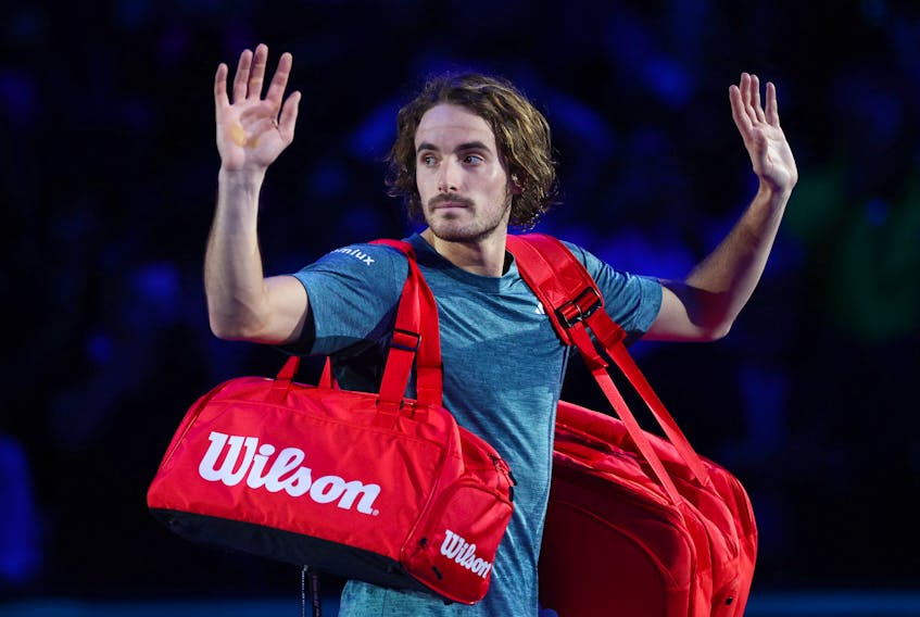Tennis - ATP Finals - Pala Alpitour, Turin, Italy - November 12, 2023 Greece's Stefanos Tsitsipas looks dejected after losing his group stage match against Italy's Jannik Sinner