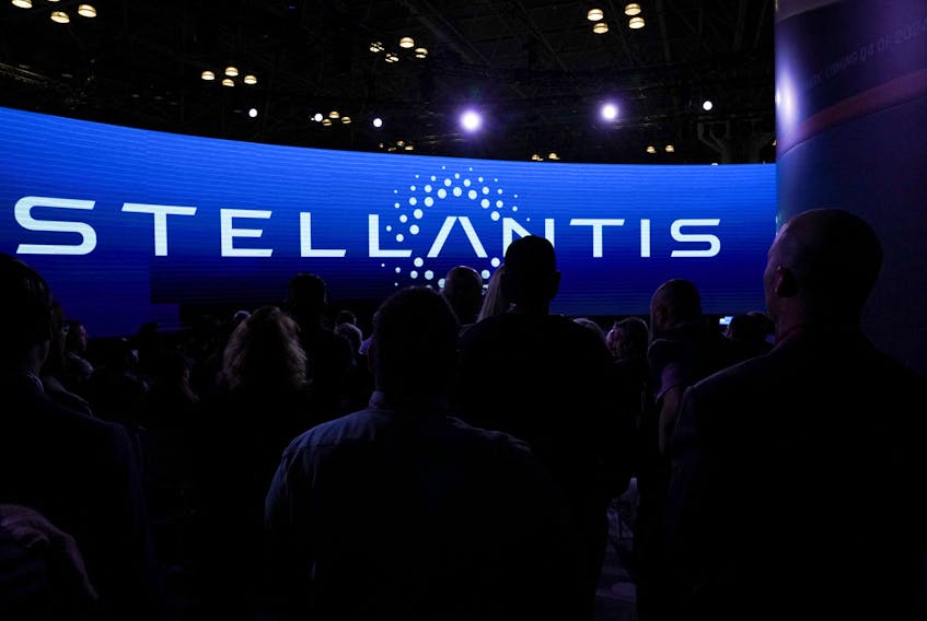 People attend a Stellantis presentation at the New York International Auto Show, in Manhattan, New York City, U.S., April 5, 2023.