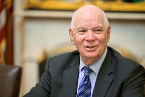U.S. Senator Ben Cardin (D-MD) speaks at a committee meeting after assuming the chairmanship of the Senate Foreign Relations Committee at the U.S. Capitol on Capitol Hill in Washington, U.S., September 28, 2023.