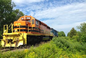 This file photo from 2015 shows one of the last trains to operate on the Genesee & Wyoming line in Cape Breton. Thanks to a purchase of a stake in the railroad by CN last week, local rail advocates and businesses are optimistic rail might have a future in Cape Breton. FILE