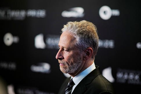 Comedian and talk show host Jon Stewart arrives on the red carpet before receiving the Mark Twain Prize For American Humor, at The Kennedy Center in Washington, U.S., April 24 2022.  REUTERS/Cheriss May/File Photo