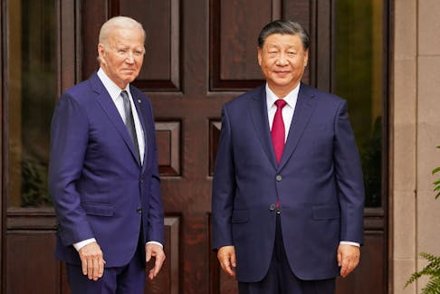 U.S. President Joe Biden meets with Chinese President Xi Jinping at Filoli estate on the sidelines of the Asia-Pacific Economic Cooperation (APEC) summit, in Woodside, California, U.S., November 15, 2023.