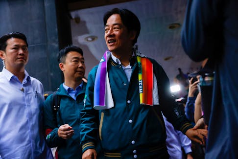 Vice President Lai Ching-te arrives during the annual Taiwan's Pride parade in Taipei, Taiwan October 28, 2023.
