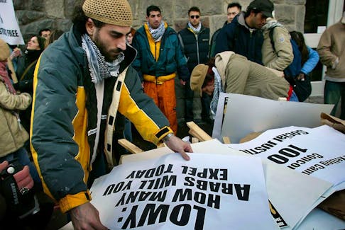 Laith Marouf in 2002 when he was a Concordia University student who helped coordinate the school's infamous anti-Israel riots.