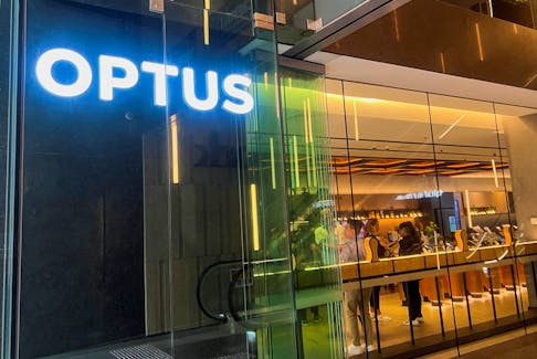 View of an Optus shop in Sydney, Australia November 8, 2023.