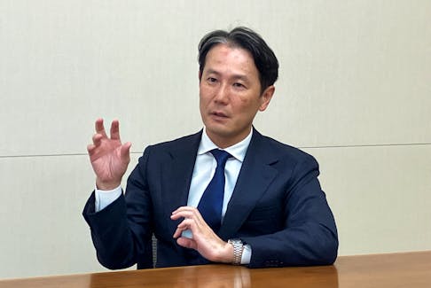 Mitsubishi Corp's Chief Stakeholder Engagement Officer Kenji Kobayashi speaks about his role at Mitsubishi's office in Tokyo, Japan, November 16, 2023.