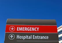 An emergency sign points to the entrance to Scripps Memorial Hospital in La Jolla, California, U.S. March 23, 2017.