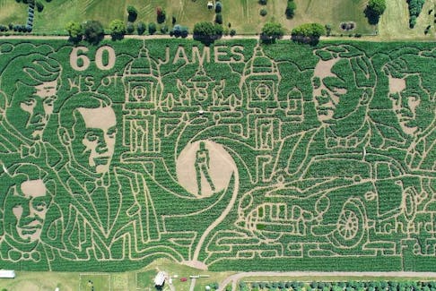 General view of the "world's largest corn maze" celebrating the 60th anniversary of James Bond, in Spring Grove, Illinois, September 8, 2022. U.S.
