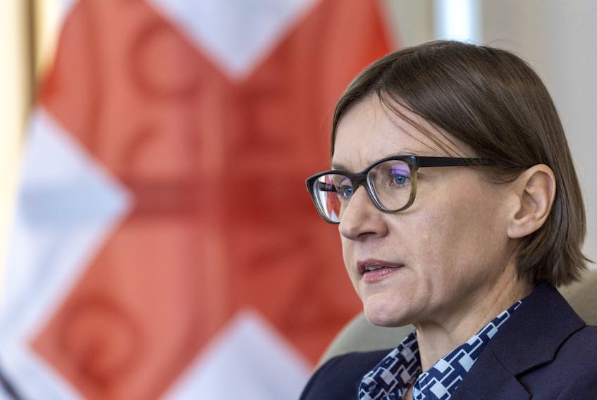 International Committee of the Red Cross (ICRC) President Mirjana Spoljaric Egger  attends a briefing in Geneva, Switzerland, December 14, 2022.