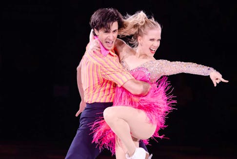 Kaitlyn Weaver (right) will be skating in and choreographing this year's Star on Ice holiday performances. With her is her skating partner Andrew Poje (left). Contributed