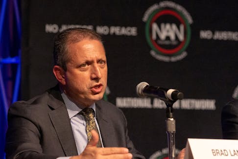 New York City Comptroller Brad Lander speaks during the National Action Network National Convention in New York, U.S., April 12, 2023.