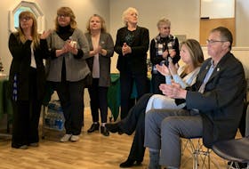 Shelburne Mayor Harold Locke, Shelburne Municipal Warden Penny Smith and the Roseway Manor management team applaud the announcement that a new 112 bed long-term care nursing home will be built to replace the existing Roseway Manor. Kathy Johnson