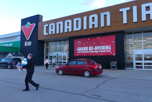 A look at the new storefront of the Sydney Canadian Tire, including a new customer pickup area to the left of the photo. The store's space was expanded by nearly 70 per cent to more than 66,000 square feet. That makes the store Nova Scotia's second-largest Canadian Tire, behind the one in Dartmouth Crossing. LUKE DYMENT/CAPE BRETON POST