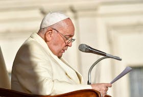 Pope Francis speaks during the weekly general audience, at the Vatican, November 22, 2023. Vatican Media/­Handout via