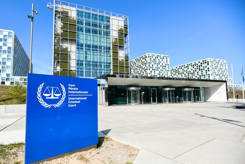 An exterior view of the International Criminal Court in the Hague, Netherlands, March 31, 2021.