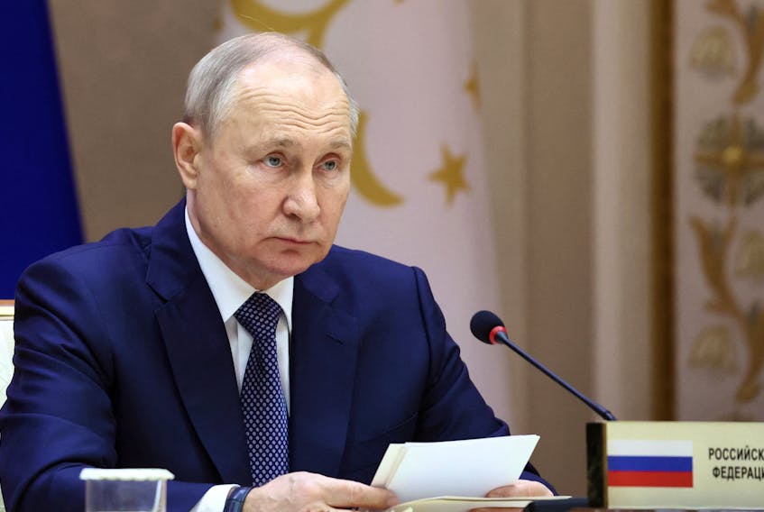 Russian President Vladimir Putin attends the Collective Security Treaty Organization (CSTO) summit in Minsk, Belarus, November 23, 2023.  Sputnik/Valery Sharifulin/Pool via