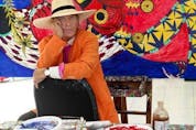  Toller Cranston, who died in 2015, at his studio in Mexico. Artwork by Toller Cranston will be display at Art Evolution Gallery in Cochrane until Feb. 28, 2004. Photo courtesy Phillippa Baran.