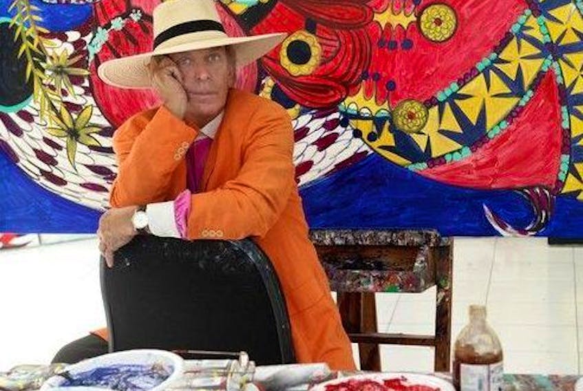  Toller Cranston, who died in 2015, at his studio in Mexico. Artwork by Toller Cranston will be display at Art Evolution Gallery in Cochrane until Feb. 28, 2004. Photo courtesy Phillippa Baran.
