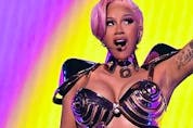 In this image released on March 14, Cardi B performs onstage during the 63rd Annual GRAMMY Awards at Los Angeles Convention Center in Los Angeles, California and broadcast on March 14, 2021.