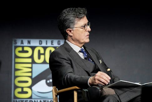 Stephen Colbert moderates a panel on the Prime Video streaming series The Lord of the Rings: The Rings of Power at Comic-Con International in San Diego, California, U.S., July 22, 2022.