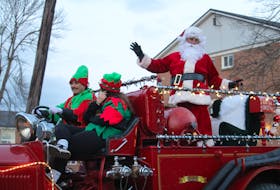 Santa Claus himself arrived to the Truro's Santa Claus parade on Nov. 26 in Nancy, the Truro Fire Brigade's century-old firetruck. Pedestrians excitedly screamed and shouted as he waved to the crowd. Brendyn Creamer