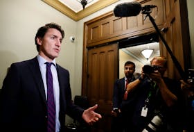 Canada's Prime Minister Justin Trudeau speaks to media outside his office on Parliament Hill in Ottawa, Ontario, Canada September 25, 2023.